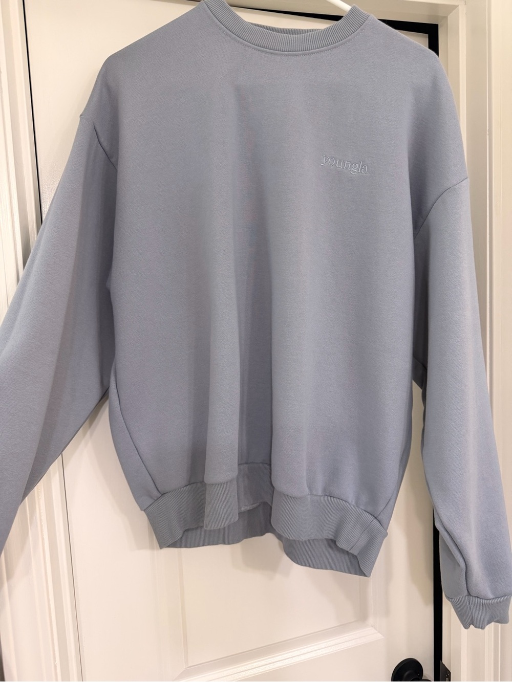 YoungLA Men's Crewneck Sweater in Pale Blue